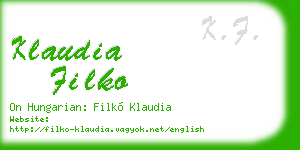 klaudia filko business card