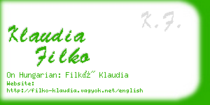 klaudia filko business card